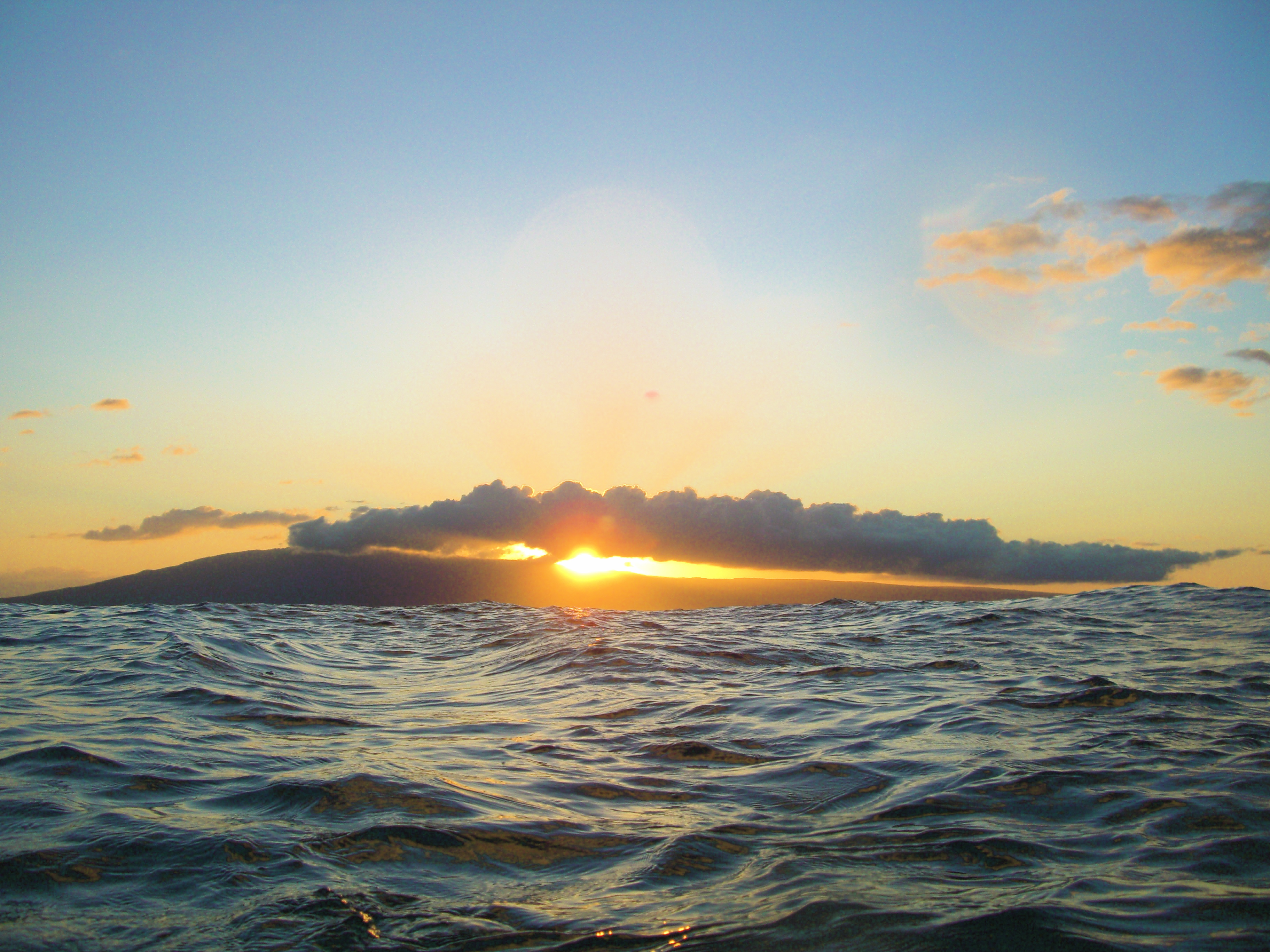 Hawaiian Sunset from the waters near Maui's Black Rock